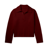 Merino Cashmere Lounge Sweater in Crimson
