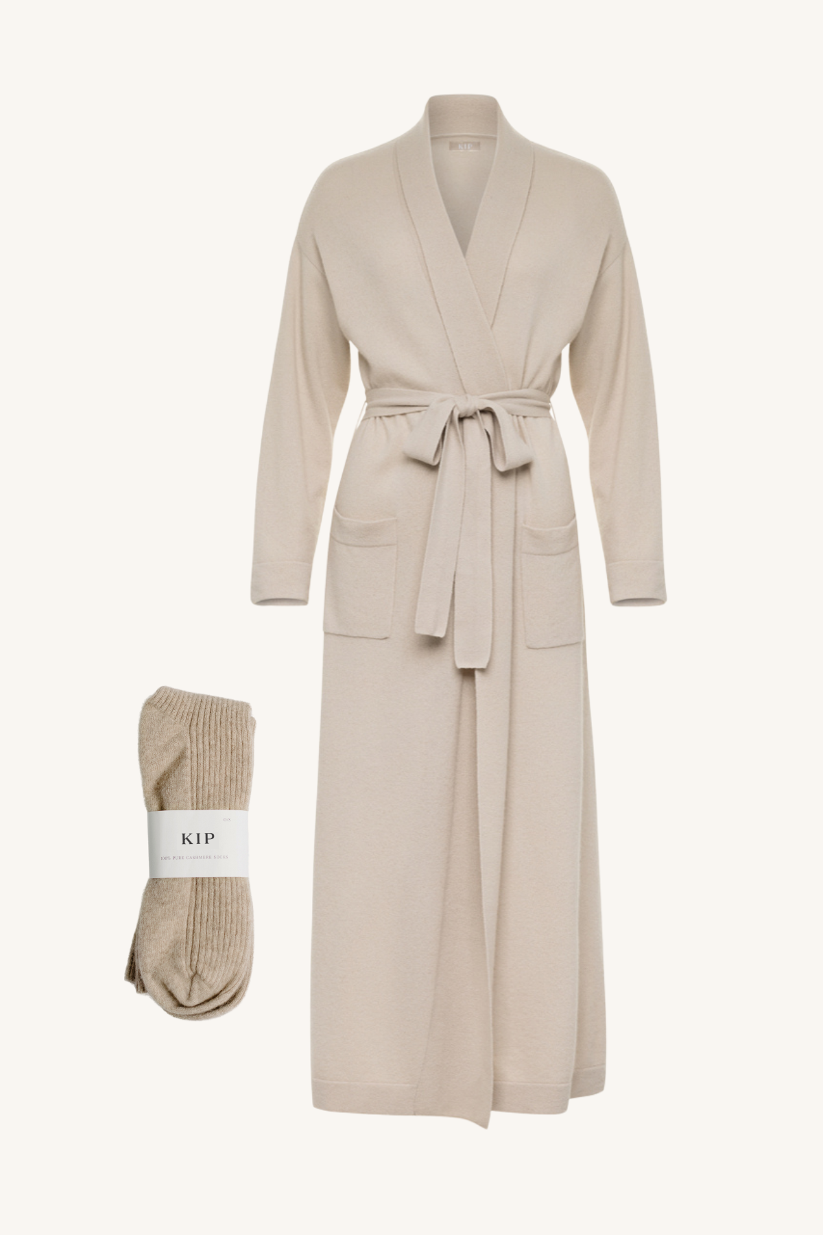 Pure Cashmere Long Robe Bundle Champagne