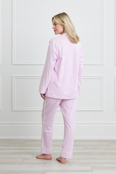 Luxe Stretch Cotton Pajama Set in Lavender KIP