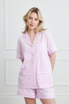Luxe Stretch Cotton Short Set in Pink Peony