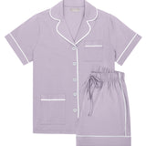 Luxe Stretch Cotton Short Set in Lavender