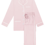 Luxe Stretch Cotton Pajama Set in Pink Peony