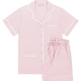 Luxe Stretch Cotton Short Set in Pink Peony