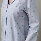 noon by KIP | Stretch Cotton Long Pajama Set in Floral Gingham