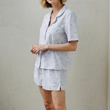 noon by KIP | Stretch Cotton Short Pajama Set in Floral Gingham