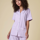 Luxe Stretch Cotton Short Set in Lavender