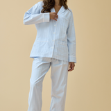 Premium Cotton Pajama Set in Mist Blue