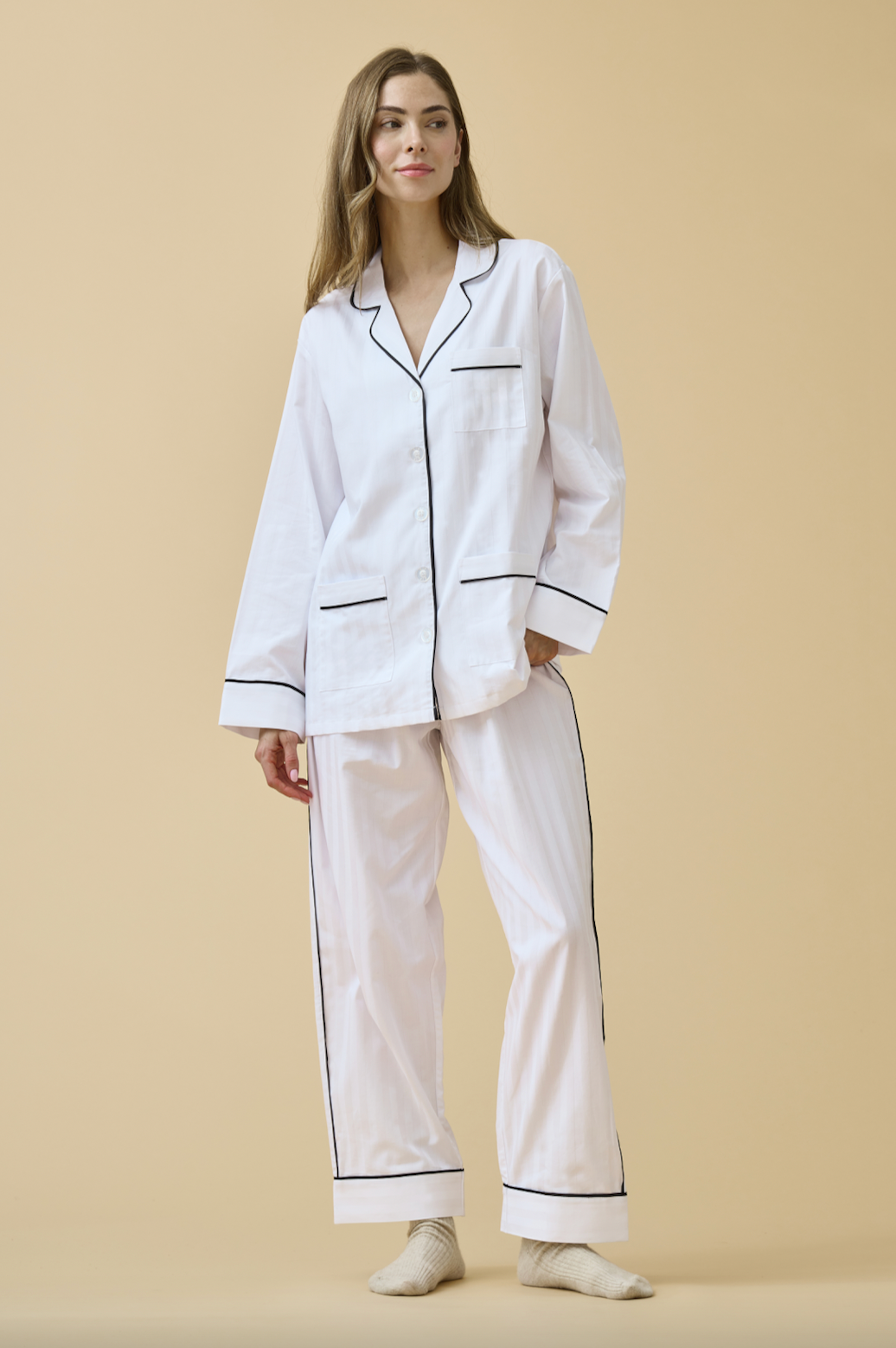 Cotton Pajama Set in Monochrome – KIP