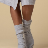 Merino Cashmere Sleep Socks in Dove Grey