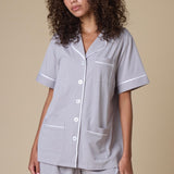 Luxe Stretch Cotton Short Set in Haze