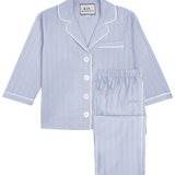 Premium Cotton Kids Pajama Set in Mist Blue