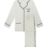 Luxe Stretch Cotton Pajama Set in Pearl