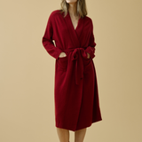 Pure Cashmere Long Robe in Crimson