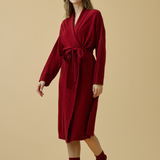 Pure Cashmere Long Robe in Crimson