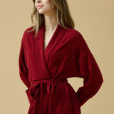 Pure Cashmere Long Robe in Crimson