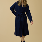 Pure Cashmere Long Robe in Midnight Blue