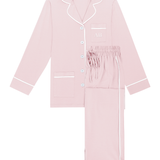 Luxe Stretch Cotton Pajama Set in Pink Peony