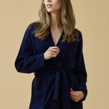Pure Cashmere Long Robe in Midnight Blue