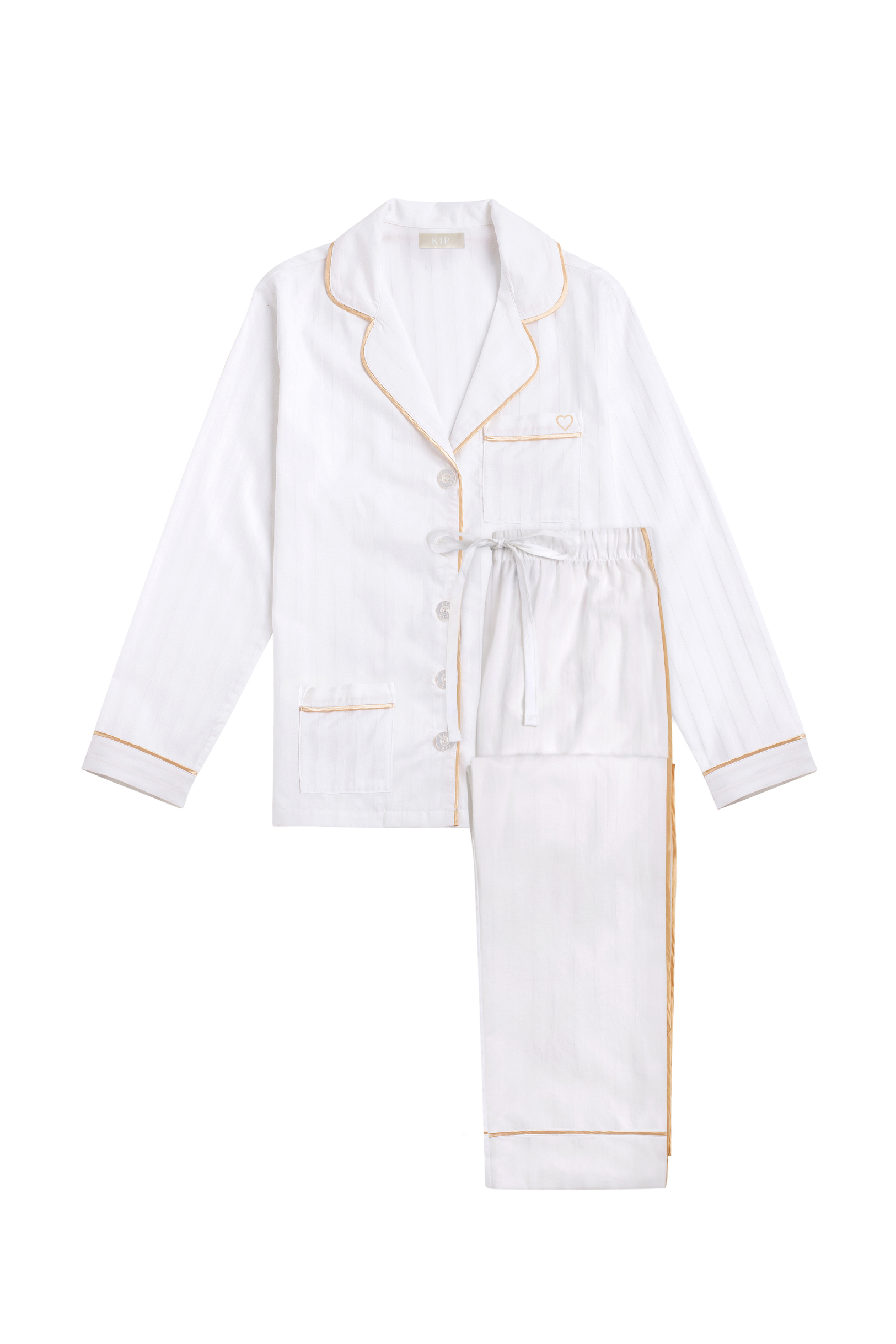 Heart Embroidery Premium Cotton Pajama Set