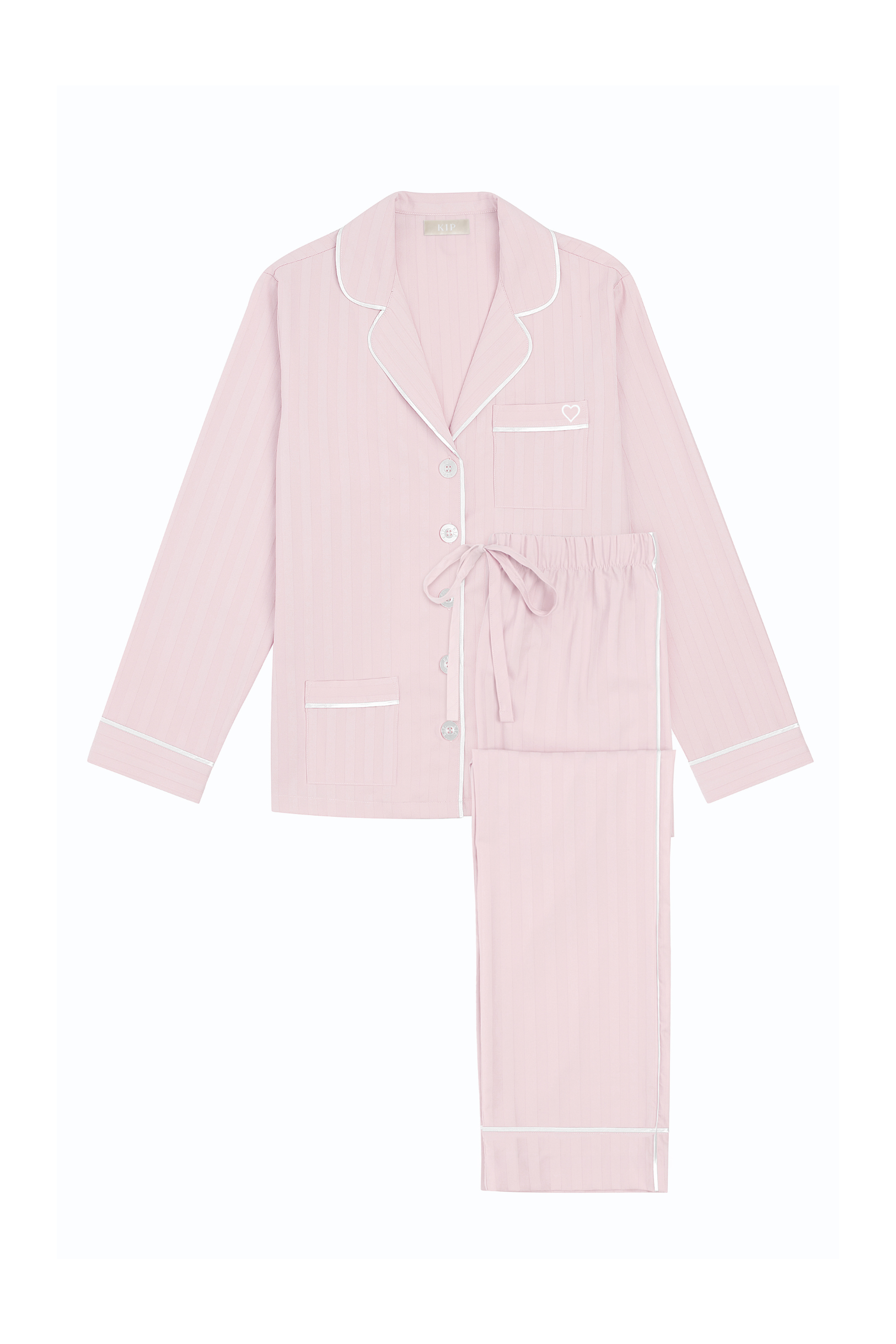 Heart Embroidery Premium Cotton Pajama Set