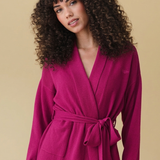 Pure Cashmere Long Robe in Raspberry