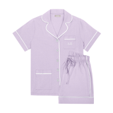Luxe Stretch Cotton Short Set in Lavender