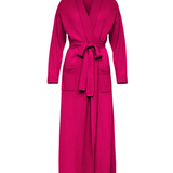 Pure Cashmere Long Robe in Raspberry