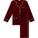 Luxe Stretch Cotton Pajama Set in Crimson