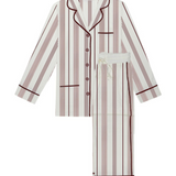 Luxe Stretch Cotton Pajama Set in Merlot Stripe