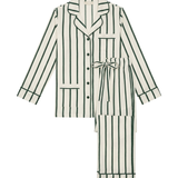 Luxe Stretch Cotton Pajama Set in Pine Stripe