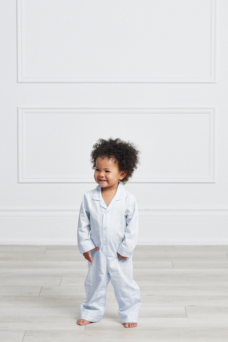 Premium Cotton Kids Pajama Set in Mist Blue