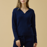 Merino Cashmere Lounge Sweater in Midnight Blue