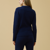 Merino Cashmere Lounge Sweater in Midnight Blue