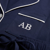 Luxe Stretch Cotton Short Set in Midnight Blue