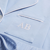 Luxe Stretch Cotton Short Set in Dayflower Blue