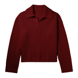 Merino Cashmere Lounge Sweater in Crimson