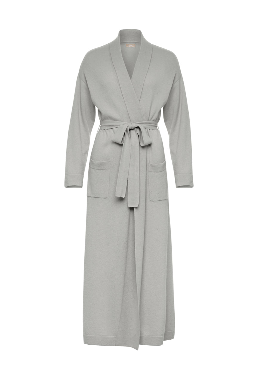 Kip Pure Cashmere Long Robe in Dove Grey Kip Pure Cashmere Long Robe in Dove Grey