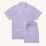 Luxe Stretch Cotton Short Set in Lavender