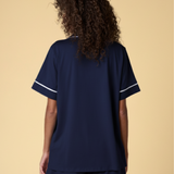 Luxe Stretch Cotton Short Set in Midnight Blue