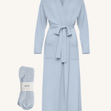 Pure Cashmere Long Robe Bundle | Mist Blue