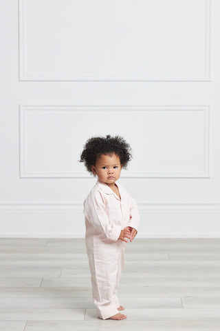 Premium Cotton Kids Pajama Set in Pink Peony