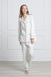 Luxe Stretch Cotton Pajama Set in Mist Blue