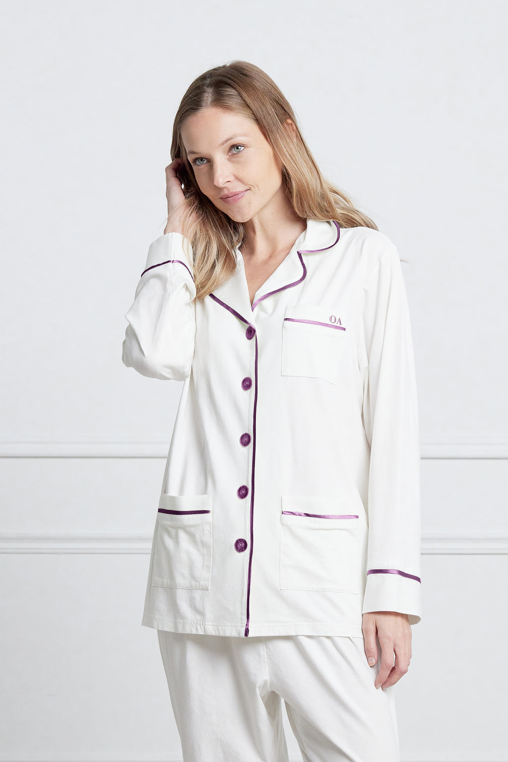 Luxe Stretch Cotton Pajama Set in Orchid