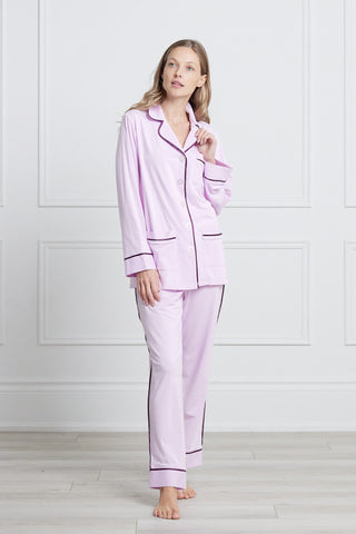 Luxe Stretch Cotton Pajama Set in Pearl