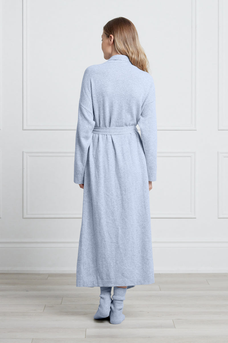 PREORDER | Pure Cashmere Long Robe in Mist Blue