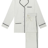 Luxe Stretch Cotton Pajama Set in Pearl