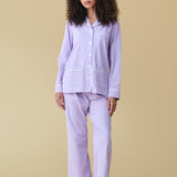 Luxe Stretch Cotton Pajama Set in Lavender