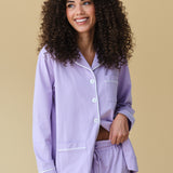 Luxe Stretch Cotton Pajama Set in Lavender