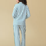 Luxe Stretch Cotton Pajama Set in Pine Stripe