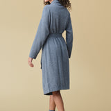 Pure Cashmere Long Robe in Charcoal Grey